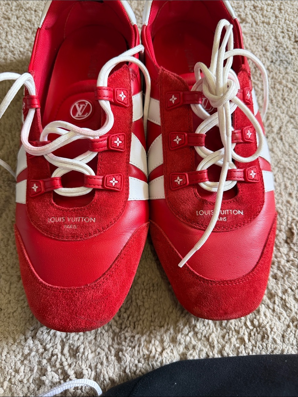 Louis Vuitton Red and White Women's Sneakers - Picture 7 of 7